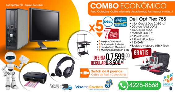 Combo De Computadoras Optiplex 755 Combo Para Colegio Academias