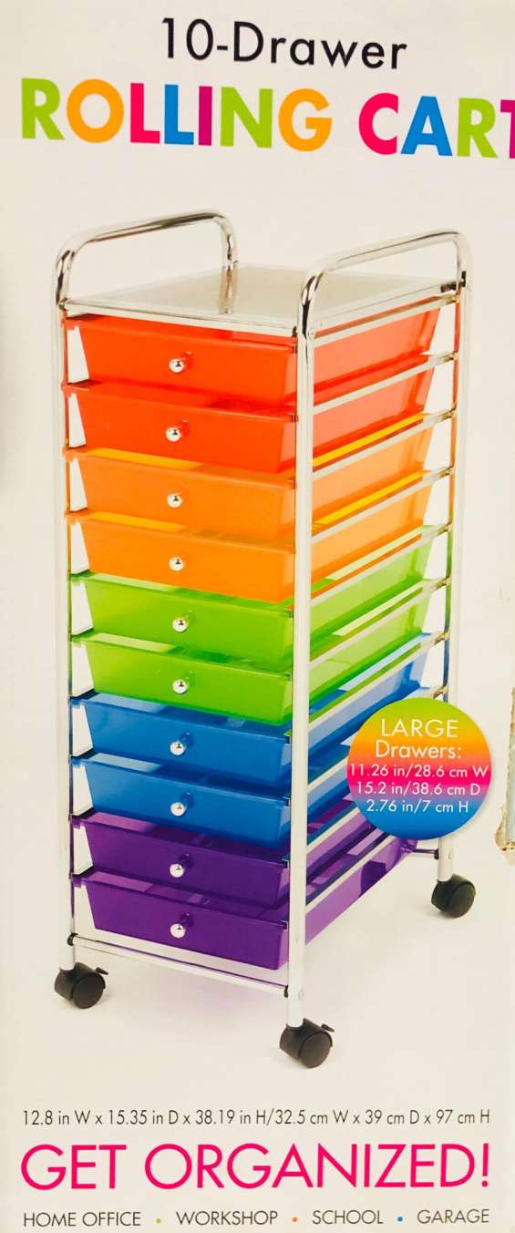Organizador con ruedas 9 cajoneras de colores juguetero en Ciudad de